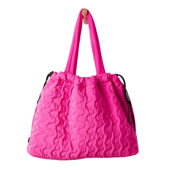 Free People FP Movement Carry All Quilted Tote Bag Pink NWT - Picture 2 of 5